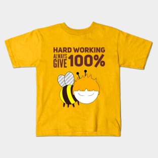 Hard Working Always Give 100% Boy Kids T-Shirt